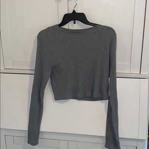 grey cropped long sleeve